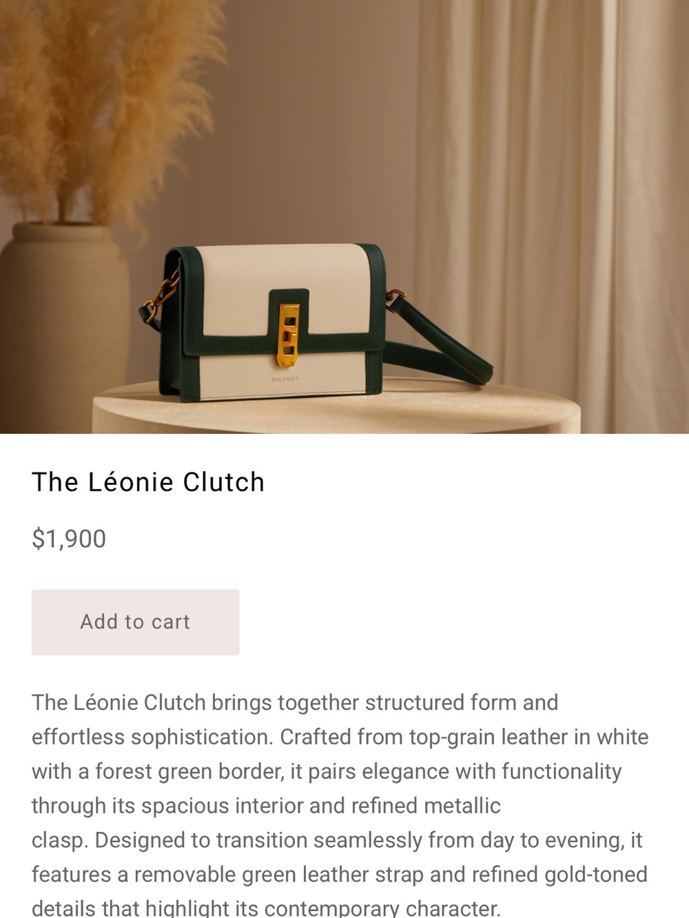 Bolvaint Paris NWT Leonie Leather Crossbody Clutch with Dust Bag, Retails $1,900 - Picture 13 of 15